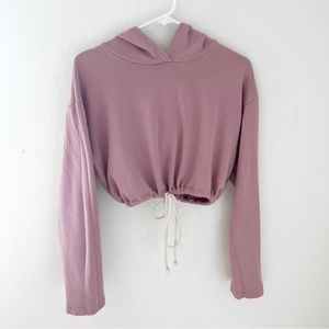 PacSun LA Hearts Mauve Cinched Cropped Hoodie | Medium